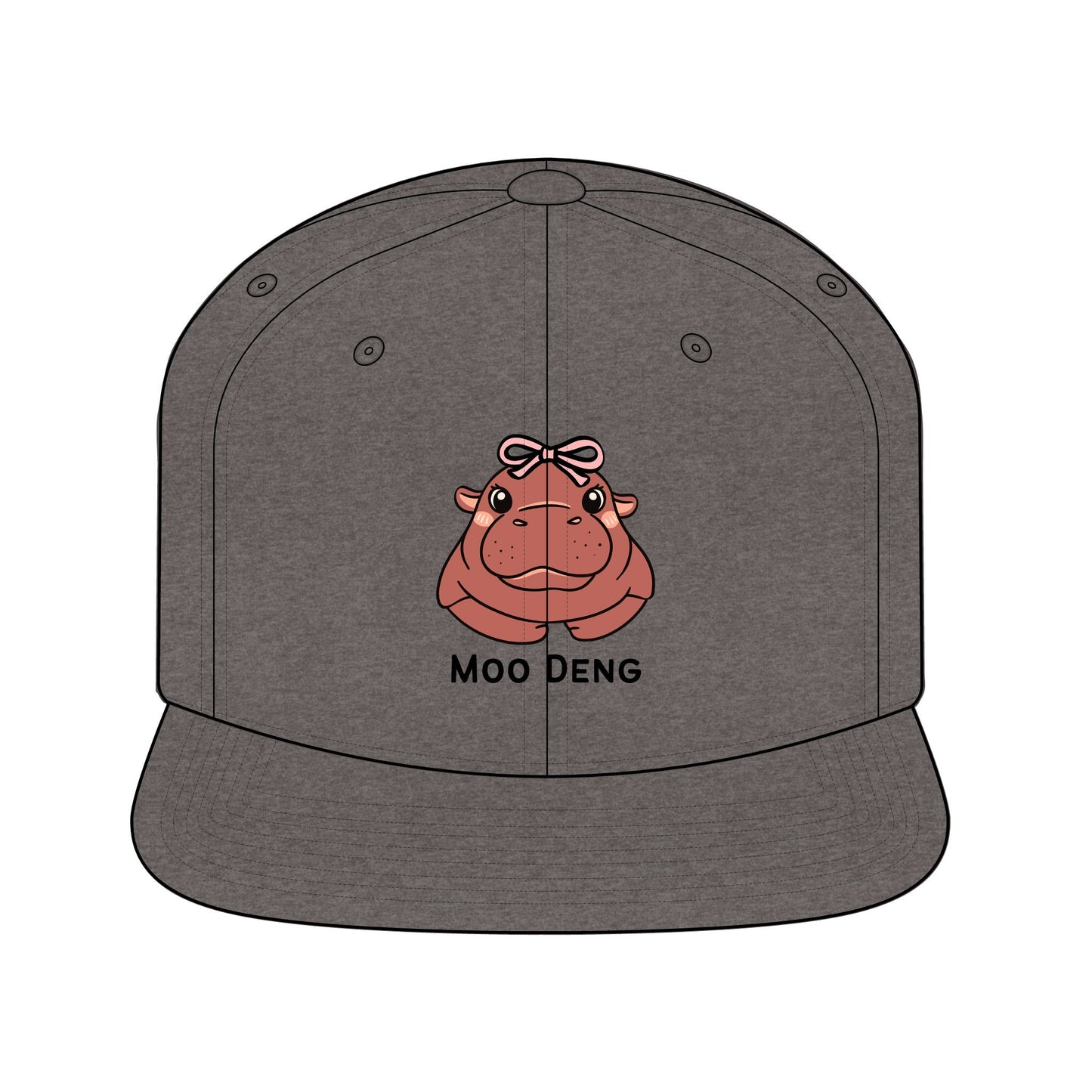 Playful Unisex Snapback Hat - Take It Easy & Moo Deng Designs