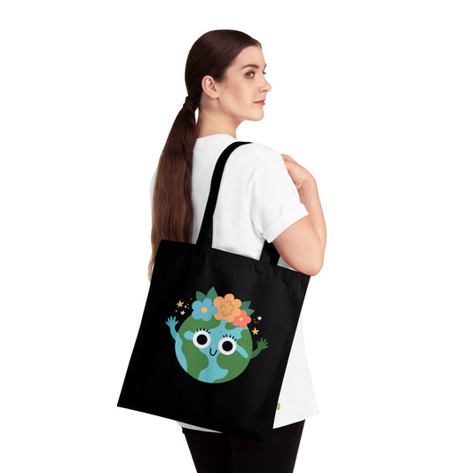 Eco-Friendly Earth Design Organic Cotton Tote Bag