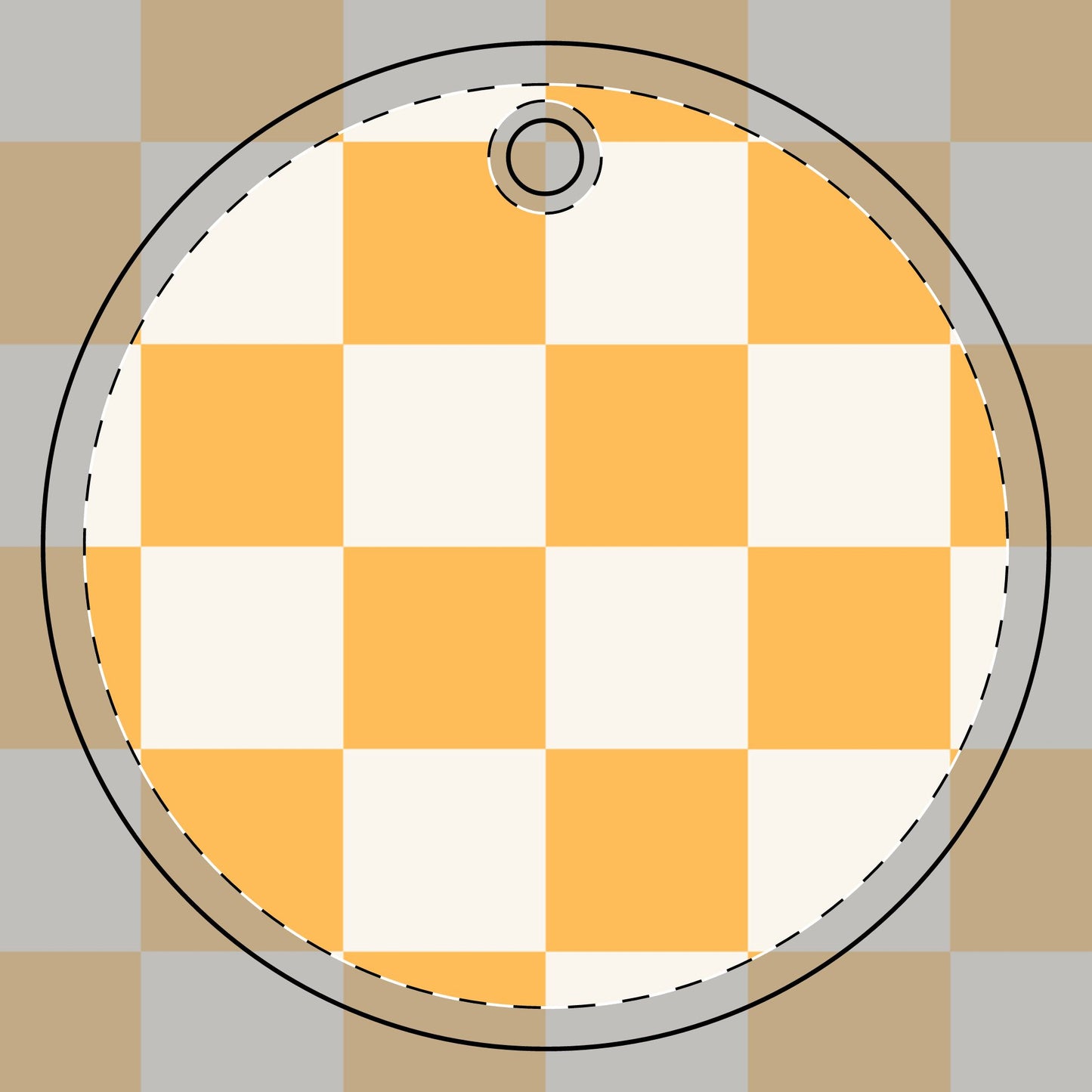 Personalized Checkerboard Ceramic Ornament - 2-Sided Print for Home Decor