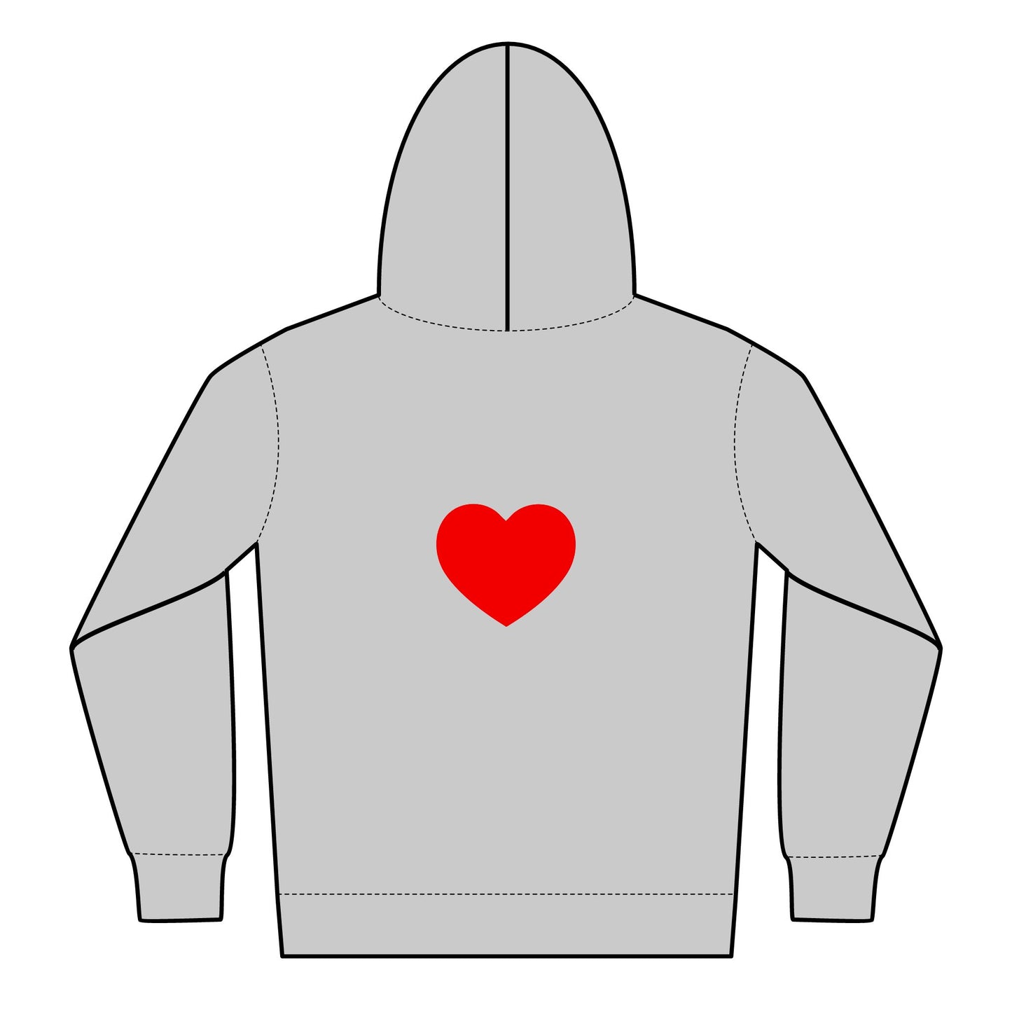 Youth Heavy Blend Black Zipped Hoodie with Heart Design - Perfect for Valentine's Day and Everyday Comfort