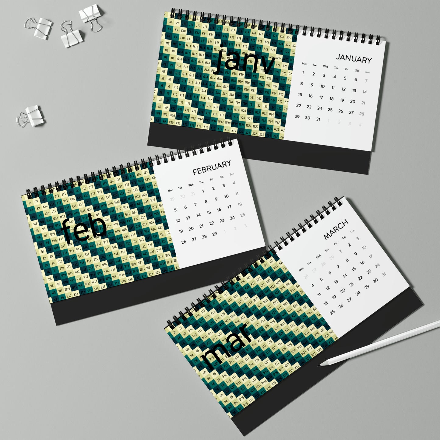 Simplex Desk Calendar (2024 grid)
