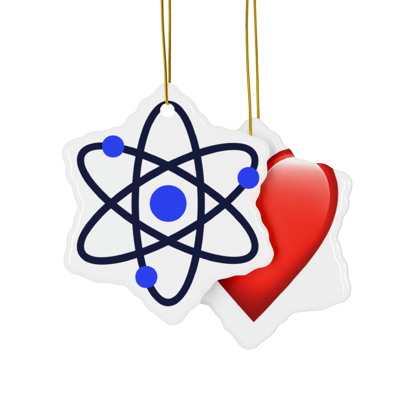 Double-Sided Decorative Ceramic Ornaments – Science & Heart Designs for Holidays