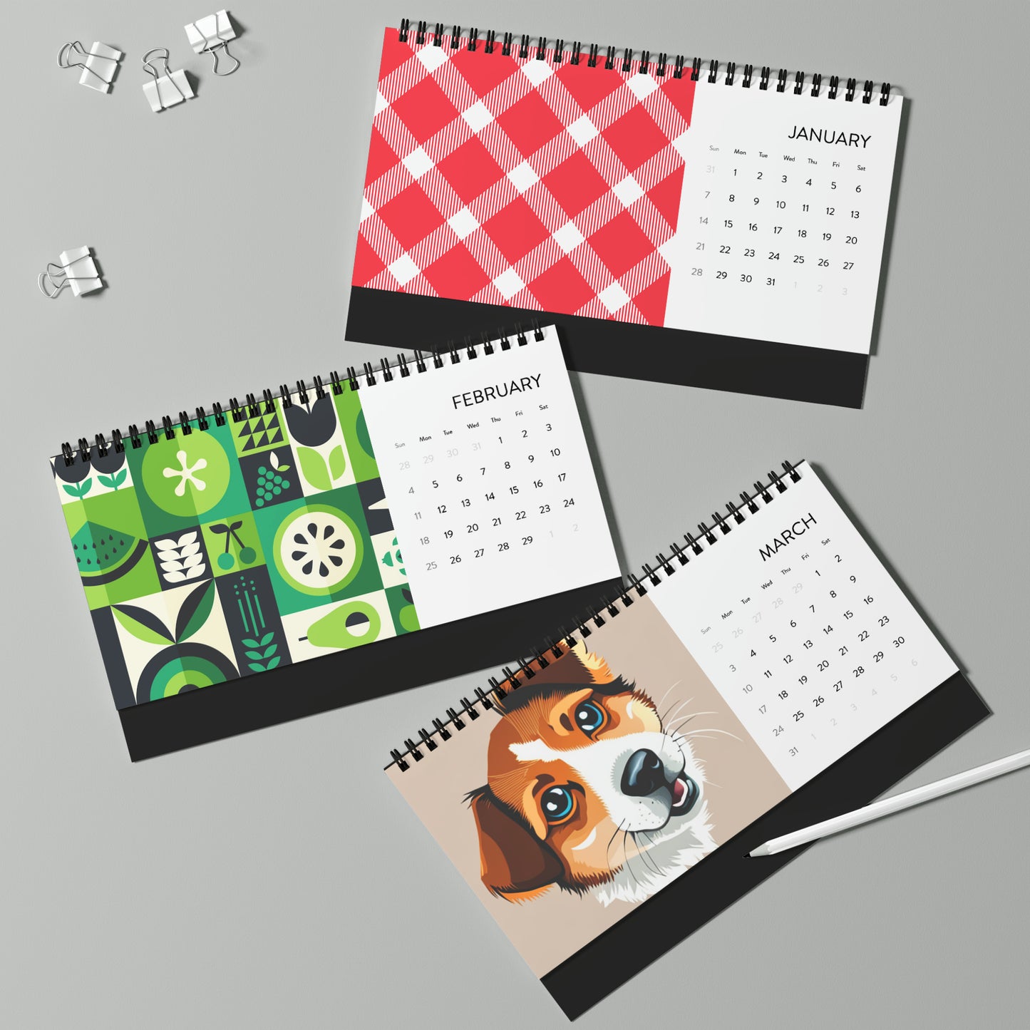 Desk Calendar (2024 grid)