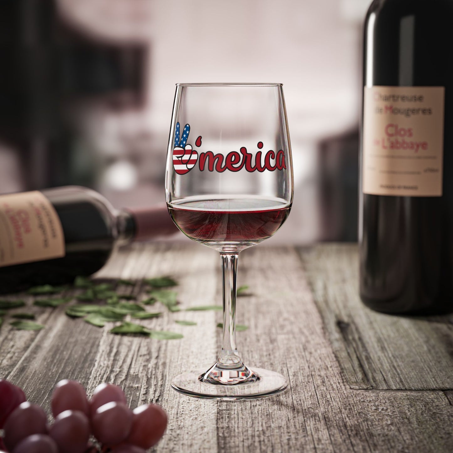 Patriotic Wine Glass - 12oz "Womerica"