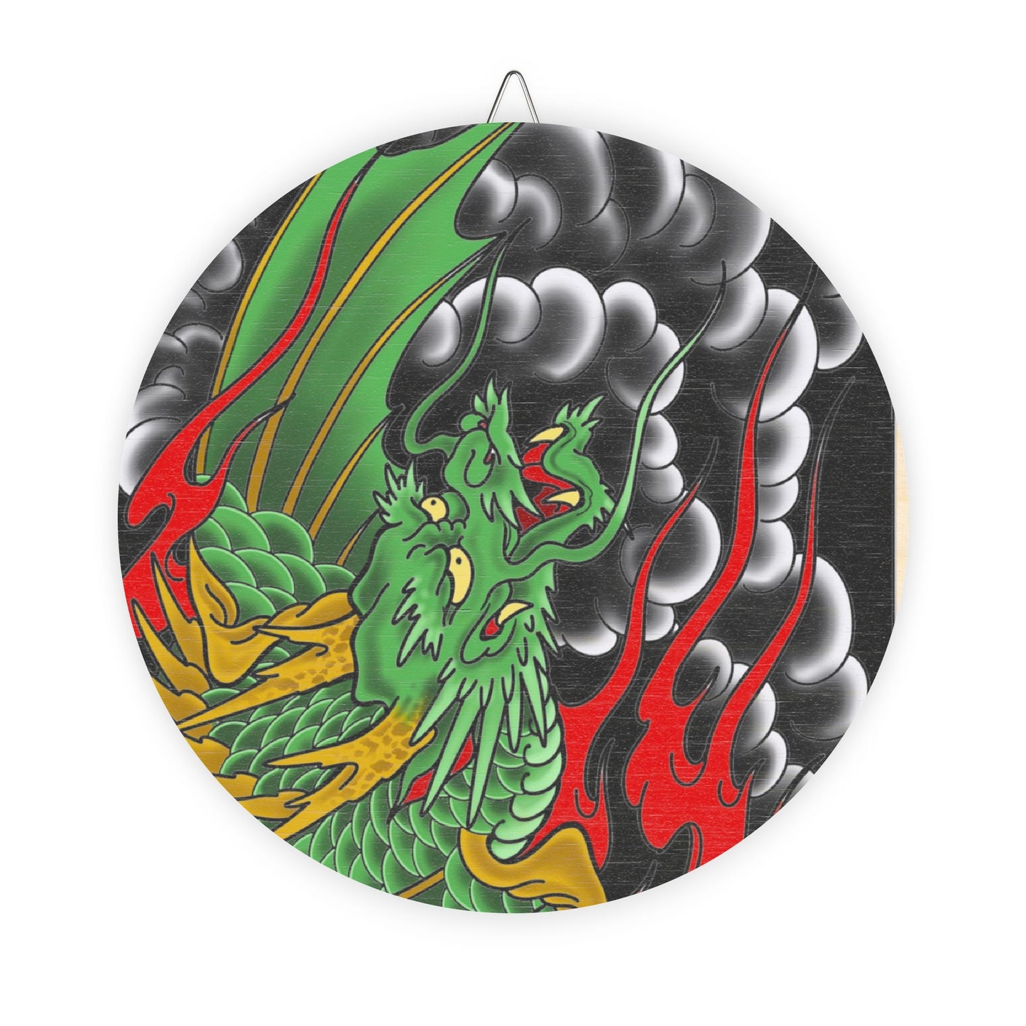 Dragon Spirit Wood Sign - Decorative Round Wall Art