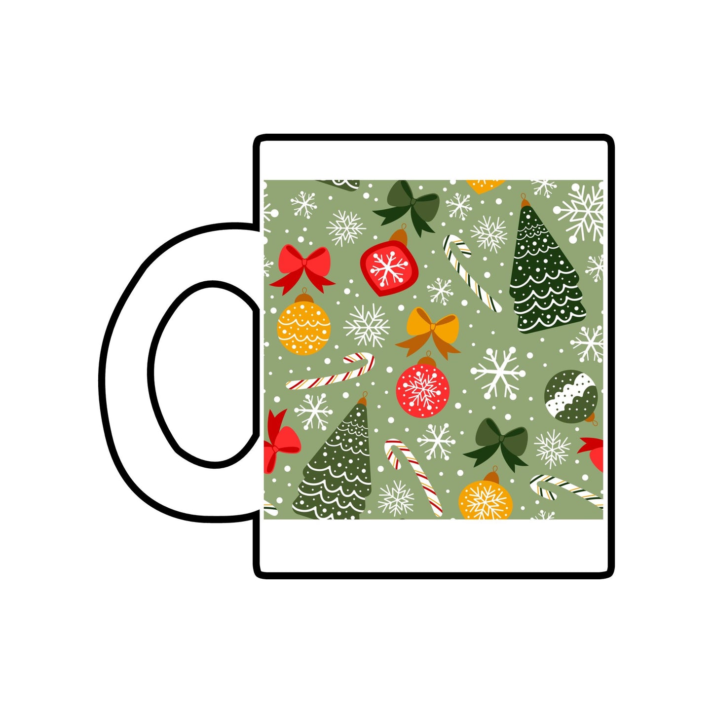 Festive Clear Glass Mug - 10oz Holiday Design for Cozy Mornings