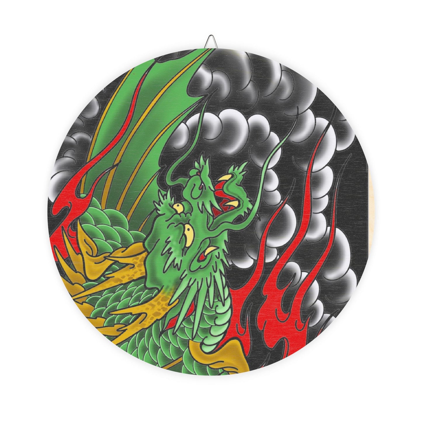 Dragon Spirit Wood Sign - Decorative Round Wall Art