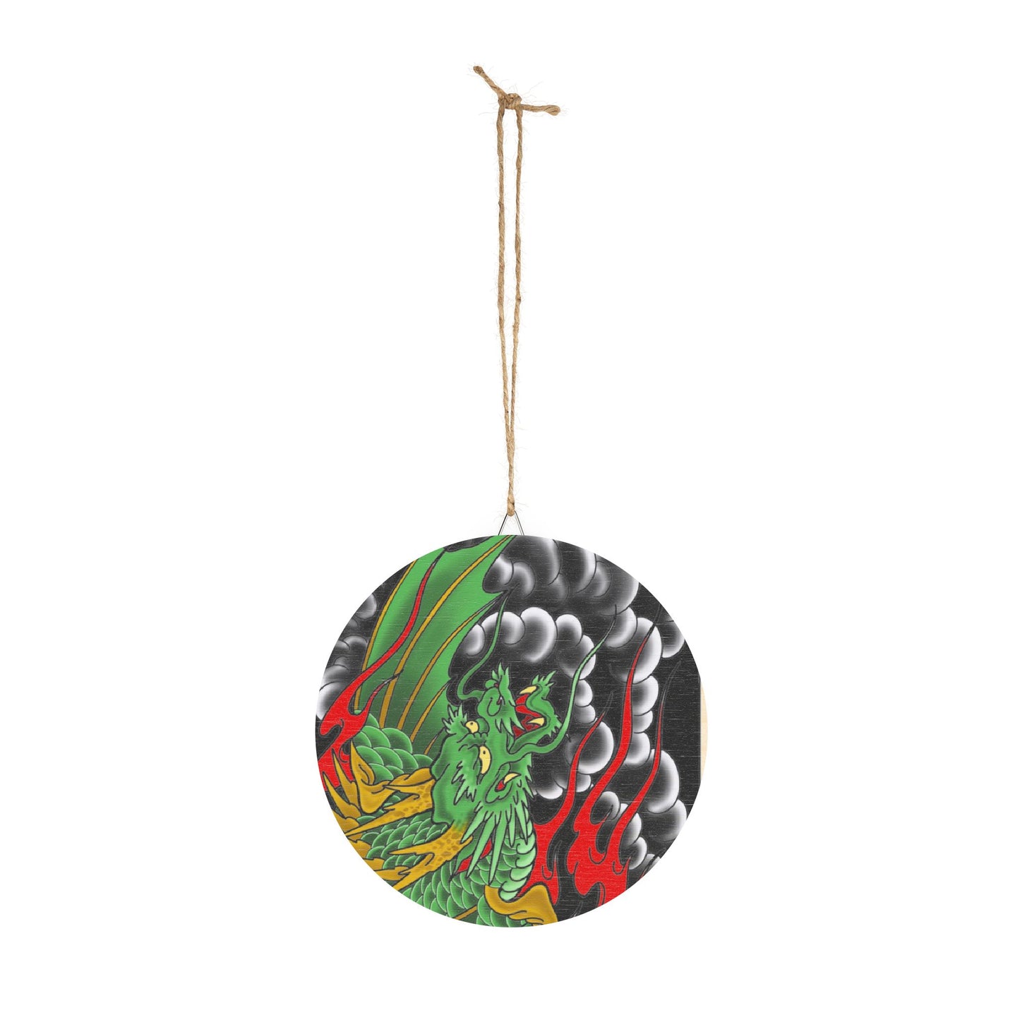 Dragon Spirit Wood Sign - Decorative Round Wall Art