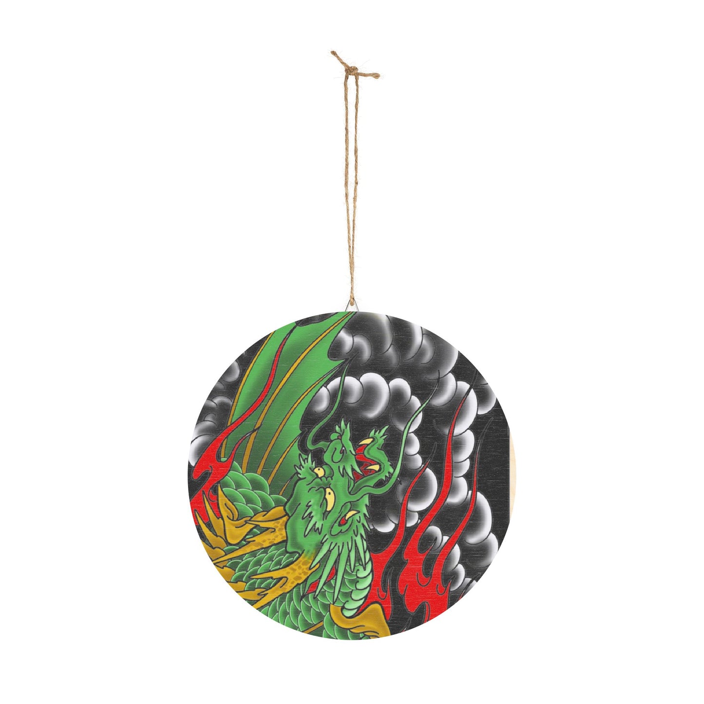 Dragon Spirit Wood Sign - Decorative Round Wall Art