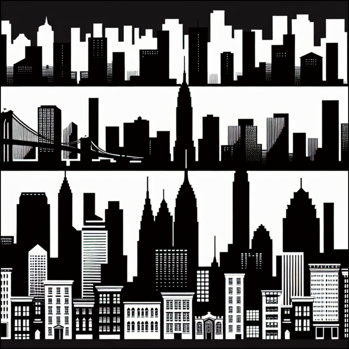 Custom Cut Acrylic Ornament - NYC Skyline Design, Perfect Holiday Gift for Urban Lovers
