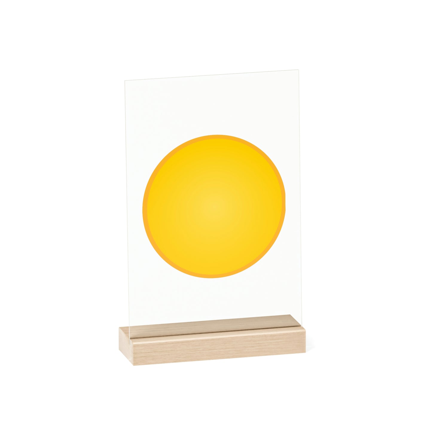 Acrylic Sign with a Wooden Stand