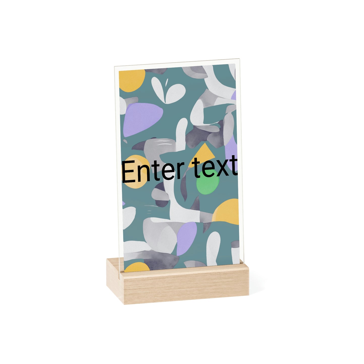 Acrylic Sign with a Wooden Stand