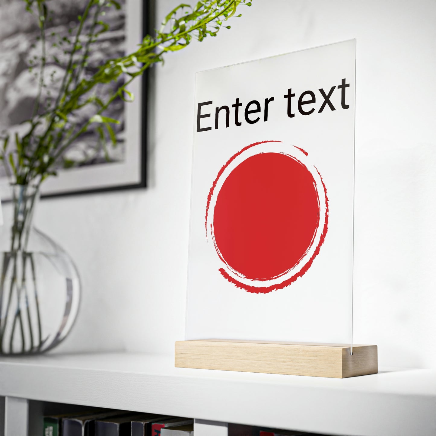 Acrylic Sign with Wooden Stand