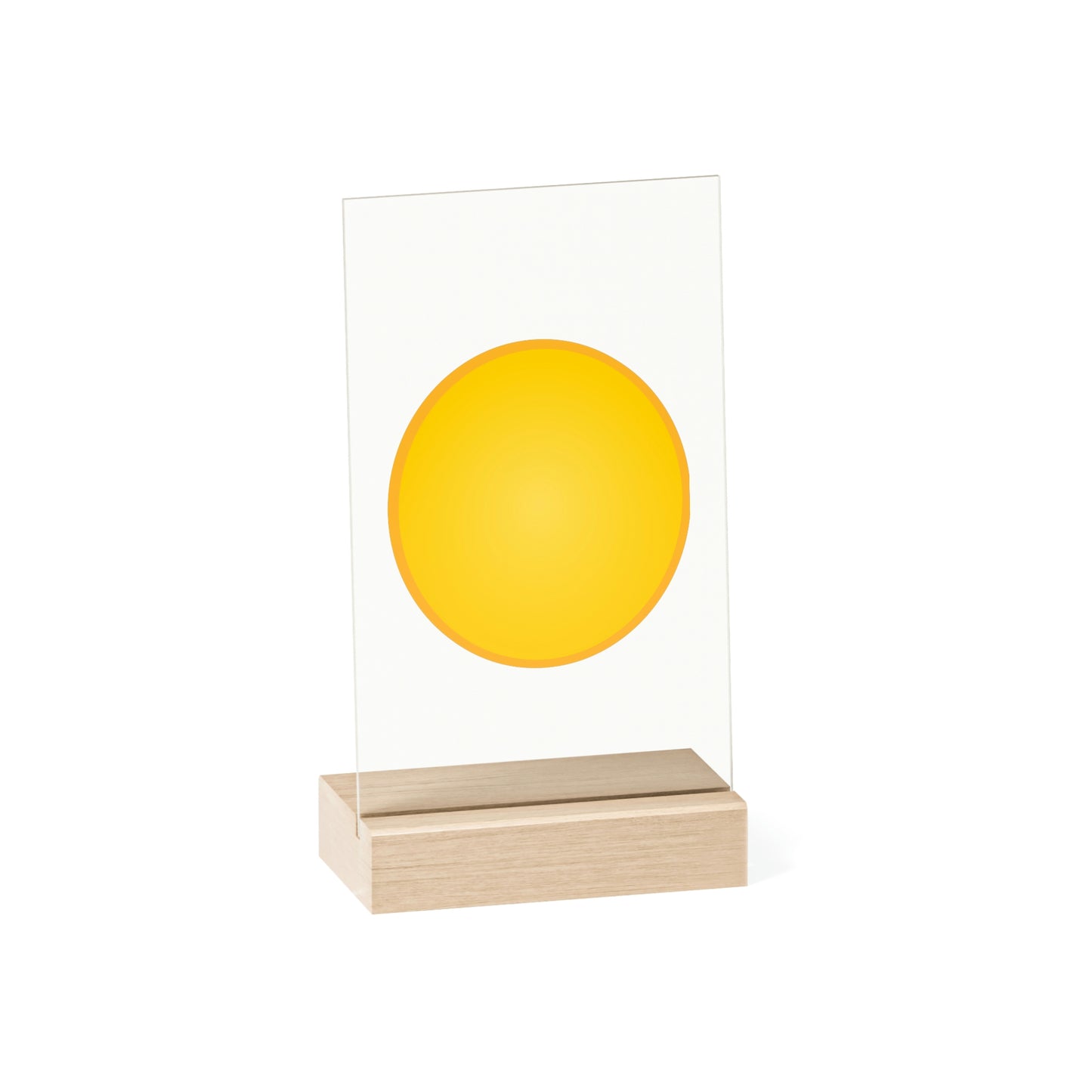 Acrylic Sign with a Wooden Stand