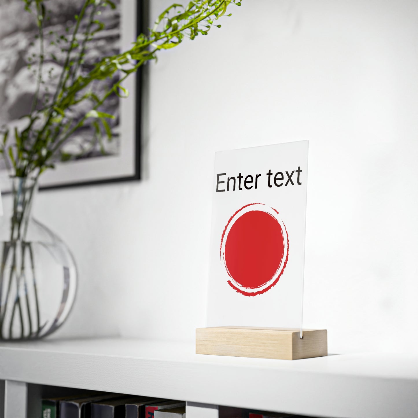 Acrylic Sign with Wooden Stand