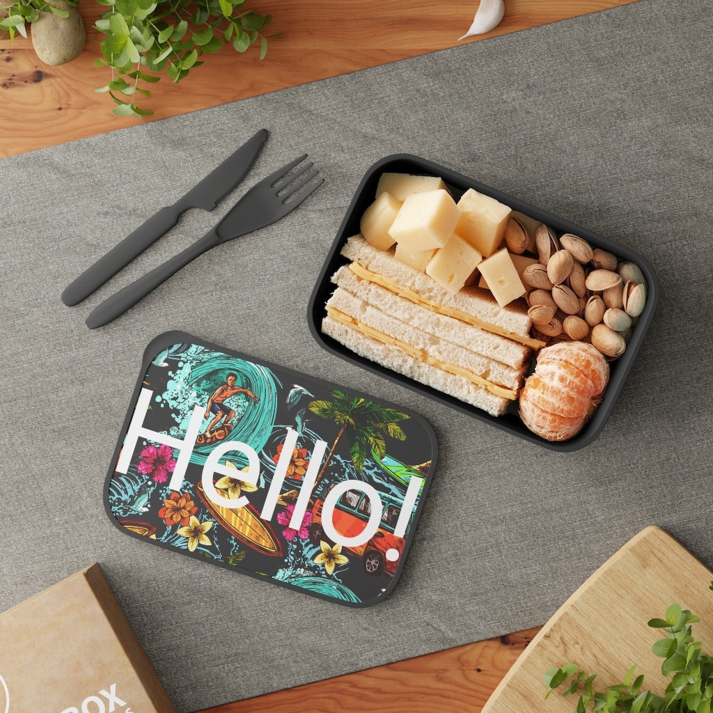 PLA Bento Box with Band and Utensils