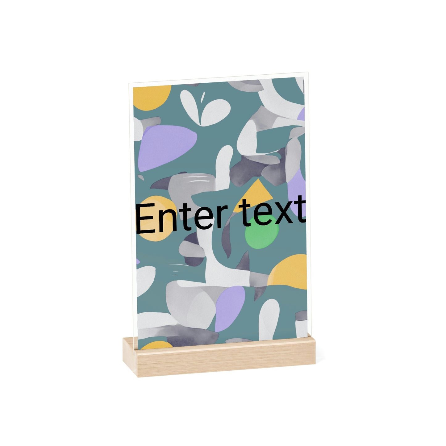 Acrylic Sign with a Wooden Stand