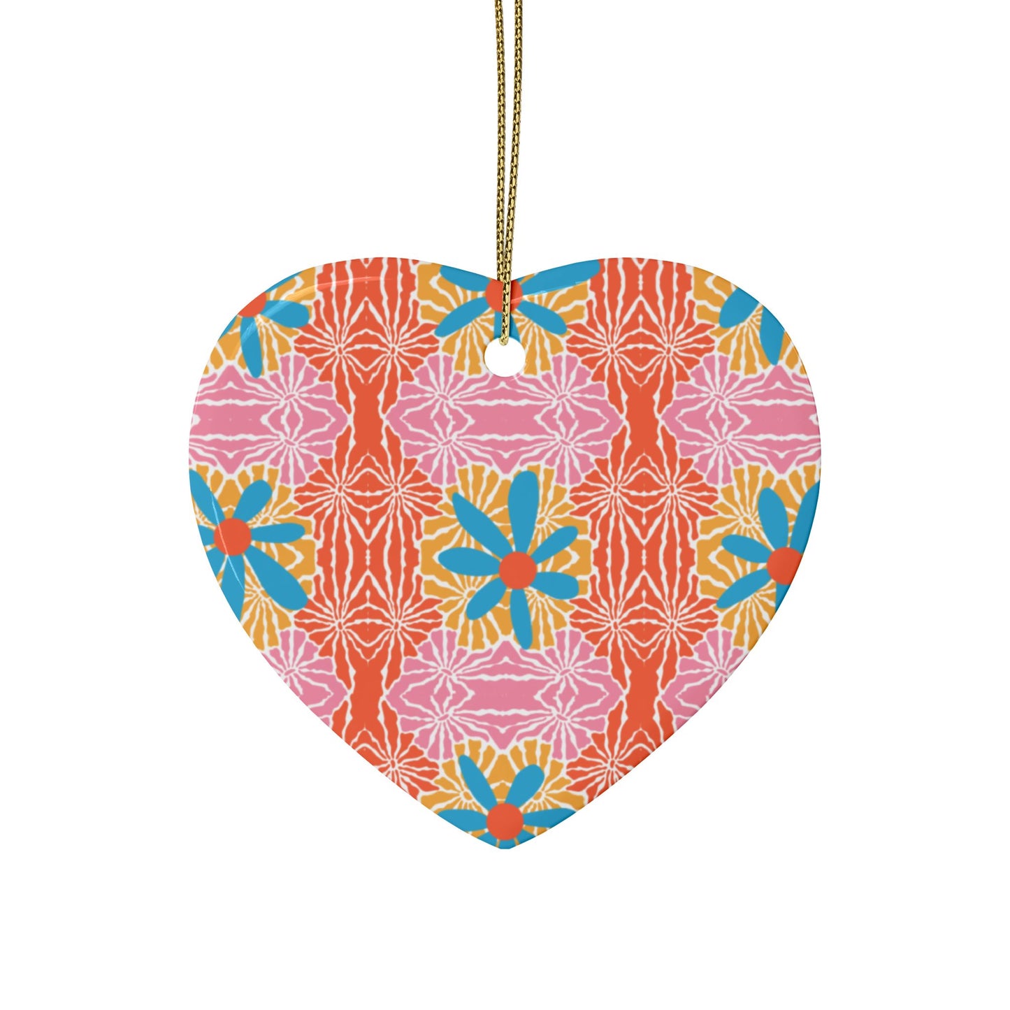 Vibrant Ceramic Heart Ornaments for Holidays & Celebrations - Pack of 1, 5, 10, or 20