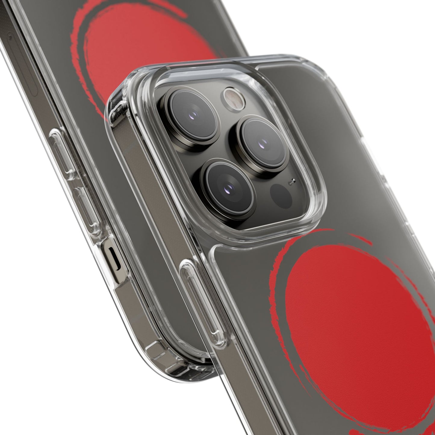 Minimalist Red Circle Clear Phone Case - Sleek & Stylish Protection