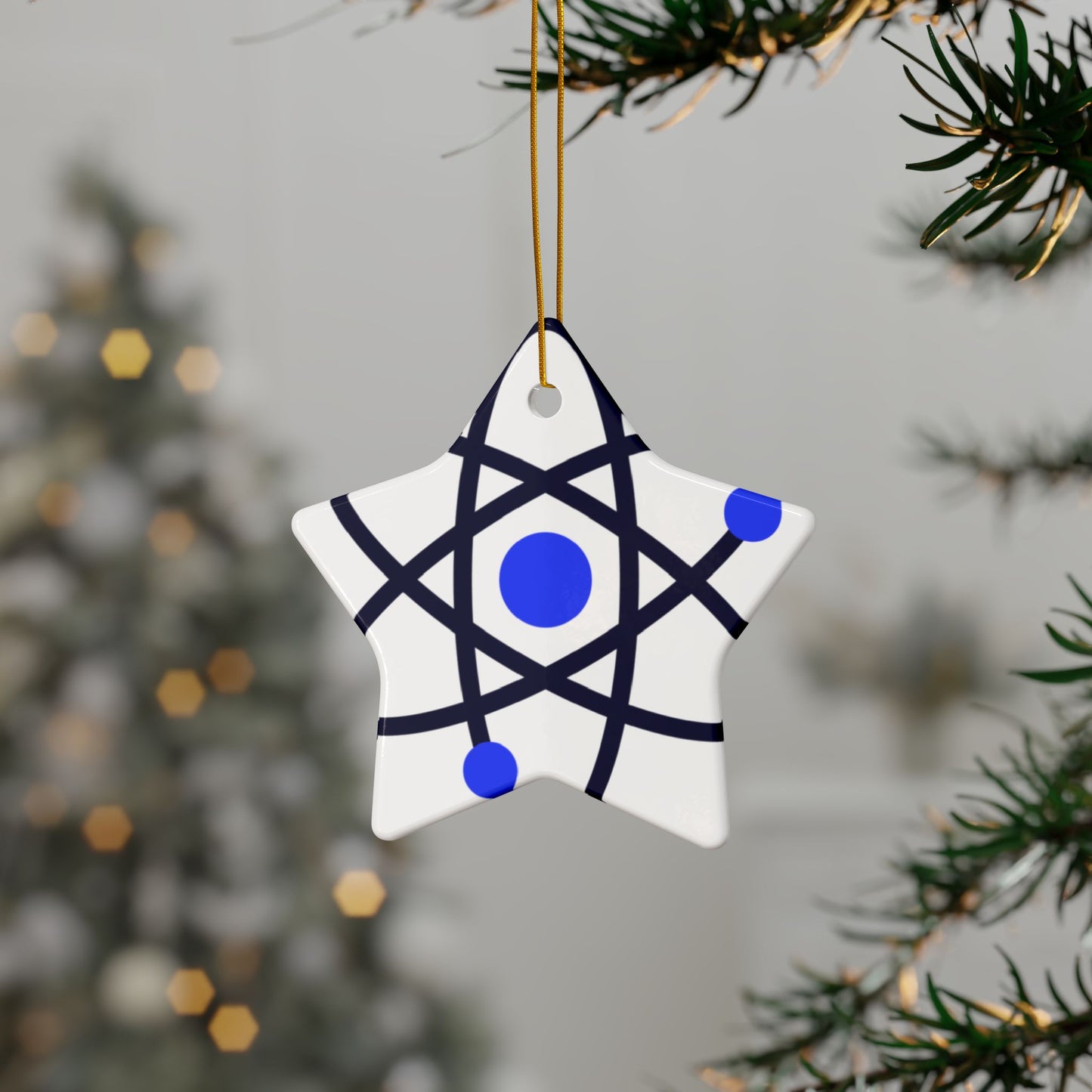 Double-Sided Decorative Ceramic Ornaments – Science & Heart Designs for Holidays