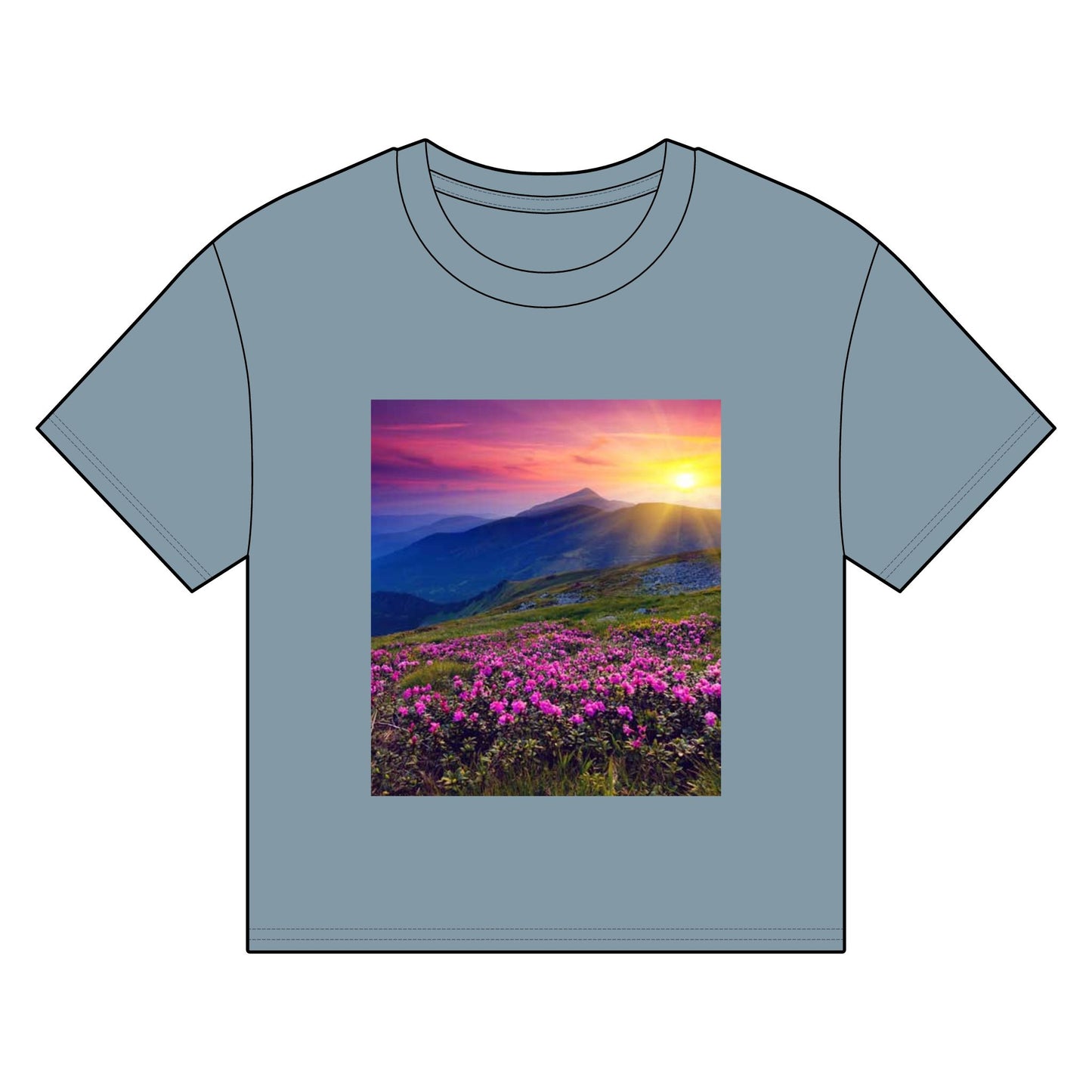 Women's Organic Boxy T-Shirt - Sunrise Floral Design