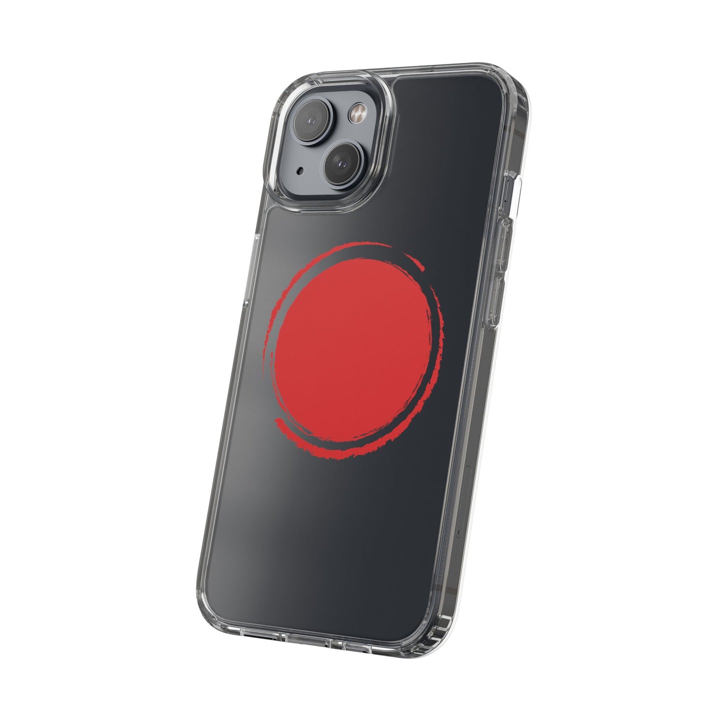 Minimalist Red Circle Clear Phone Case - Sleek & Stylish Protection
