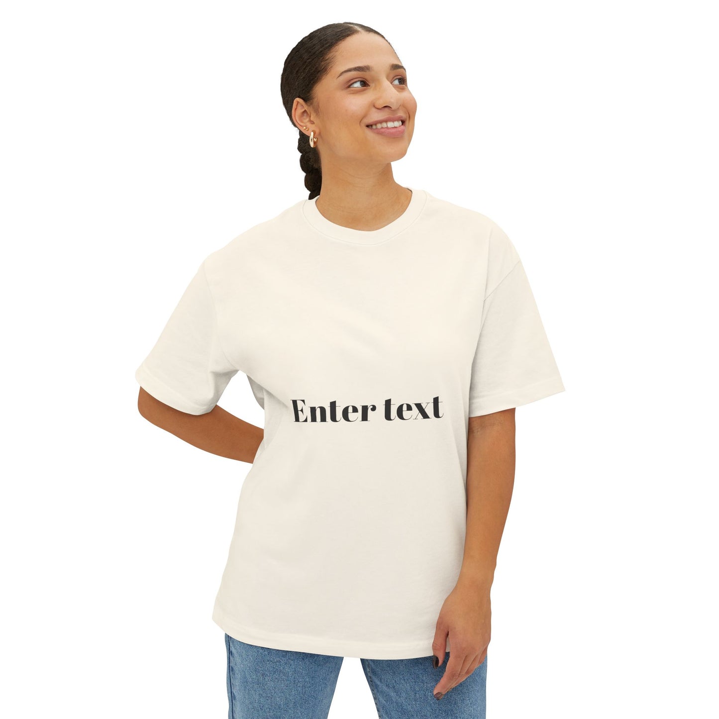 Personalized Unisex Oversized Boxy Tee - Customizable Text Apparel