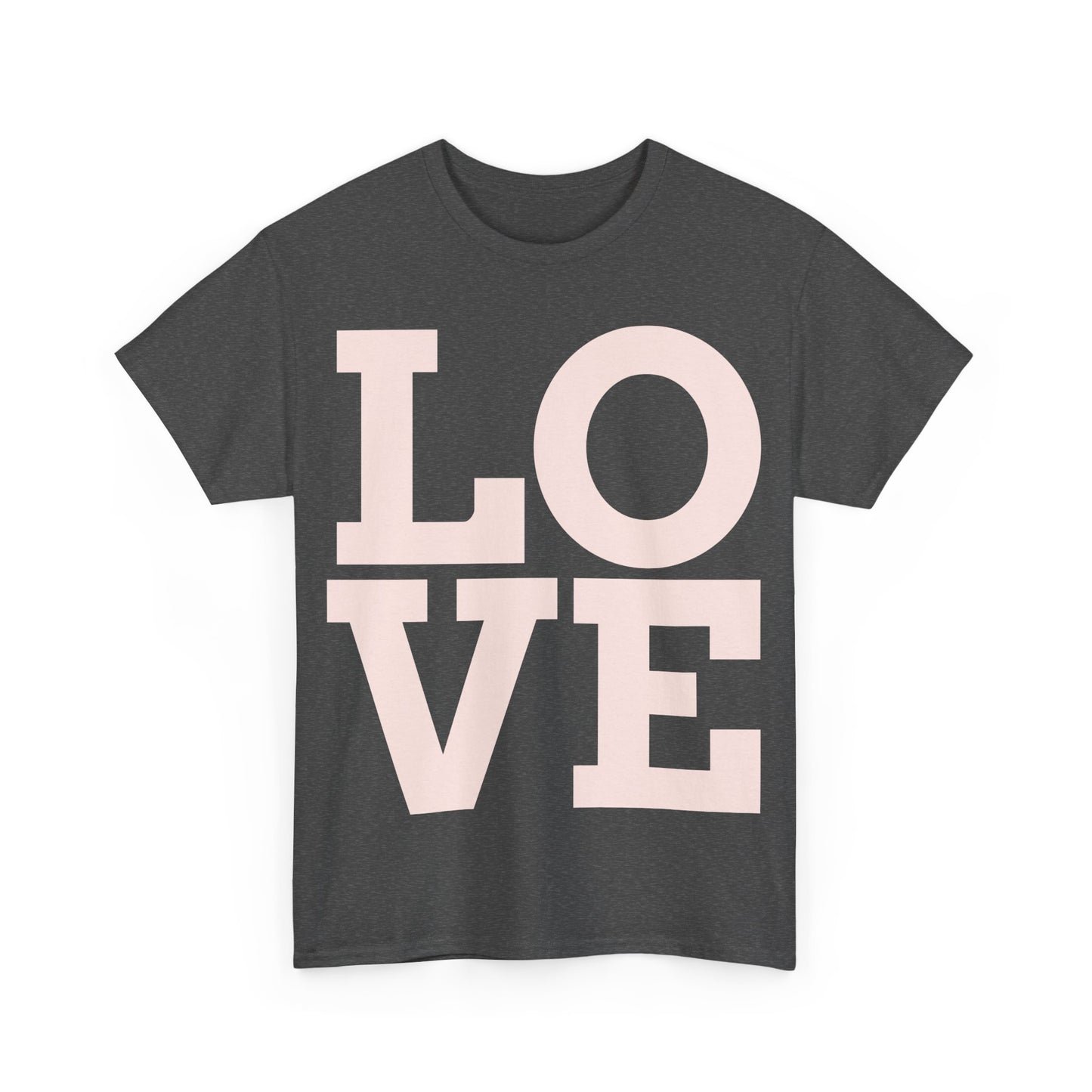 Unisex Heavy Cotton Tee - 'LOVE' Graphic Shirt for Casual Comfort