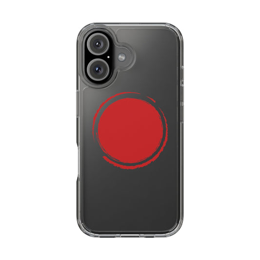 Minimalist Red Circle Clear Phone Case - Sleek & Stylish Protection
