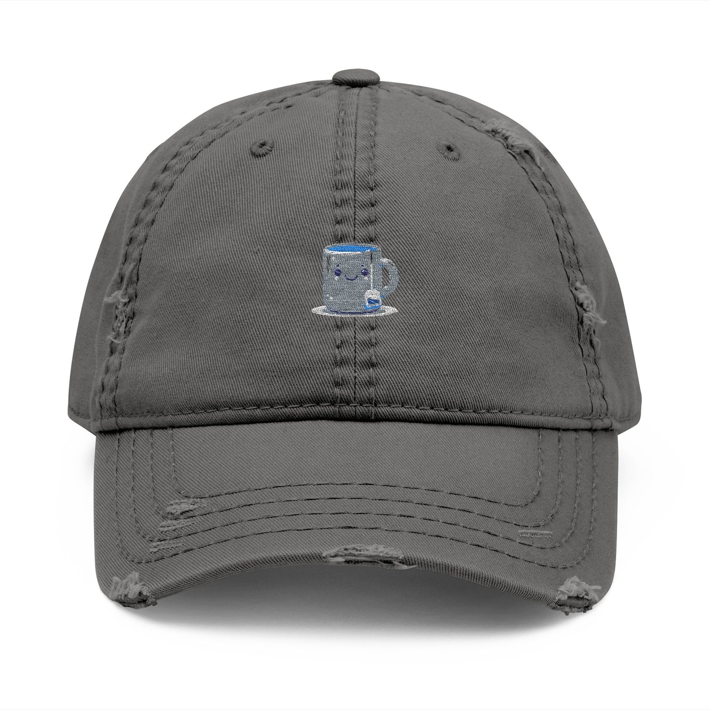 Distressed Dad Hat with Sparkling Embroidery - Casual Style for Everyday Wear