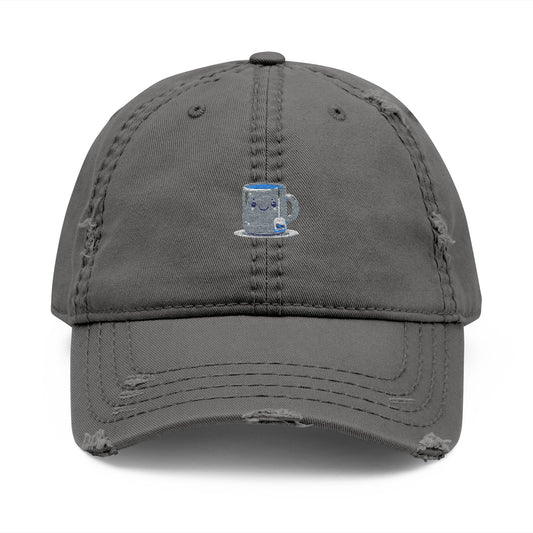 Distressed Dad Hat with Sparkling Embroidery - Casual Style for Everyday Wear