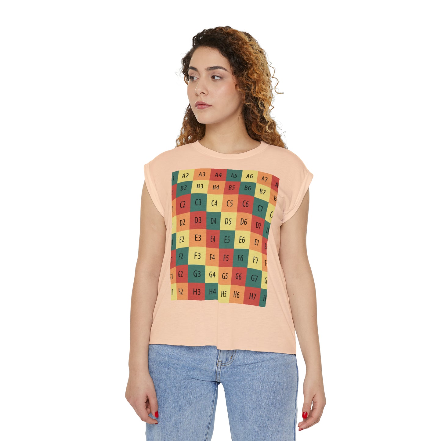 Women’s Flowy Rolled Cuffs Muscle Tee