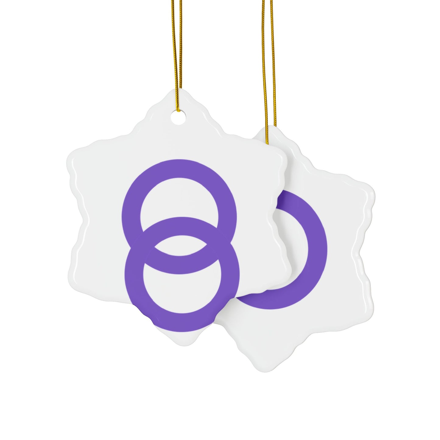 Modern Ceramic Holiday Ornaments - Unique Circular Designs (1, 3, 5, or 10 Pack)