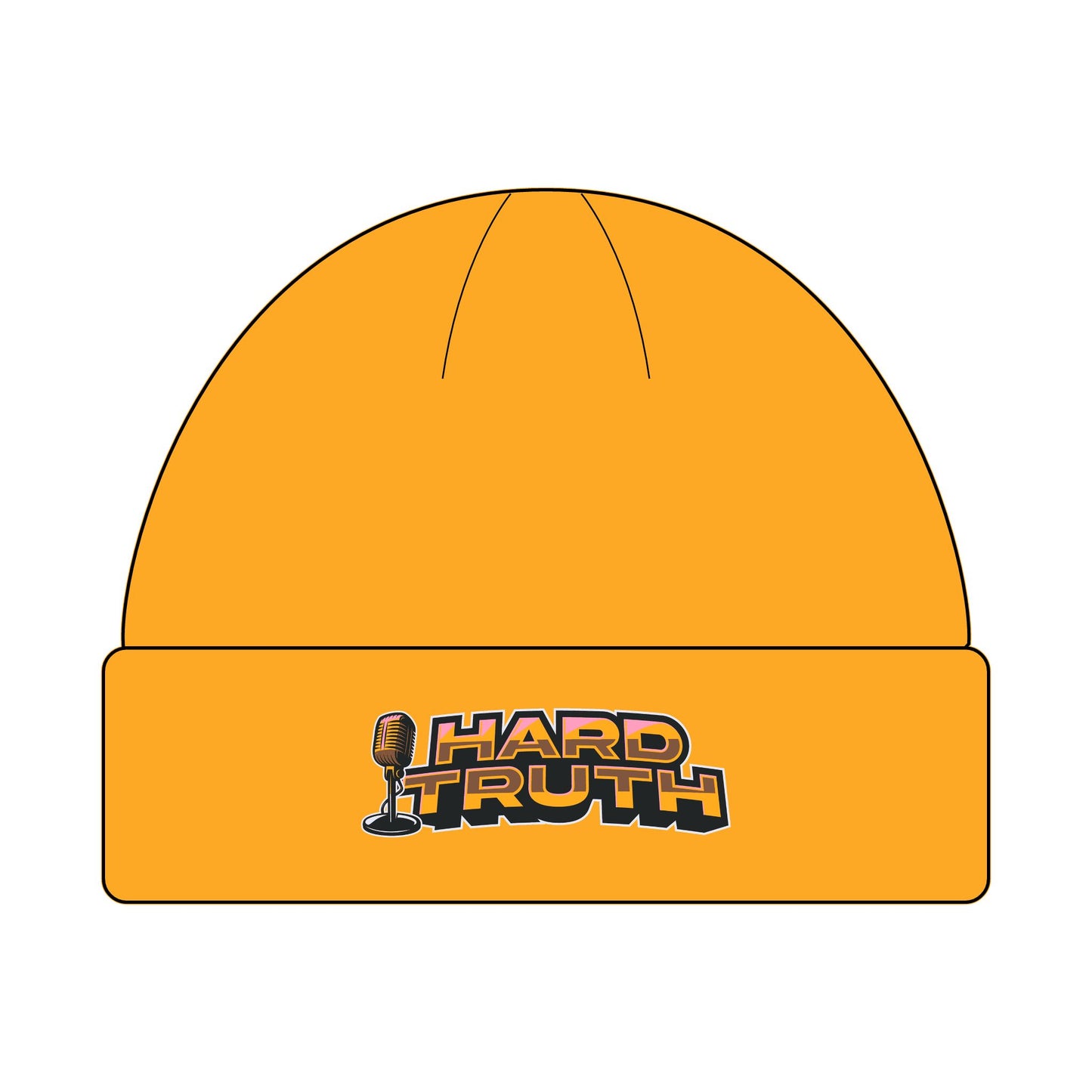 Hard Truth Cuff Beanie - Warm Red & Black Knit Hat for Cold Weather