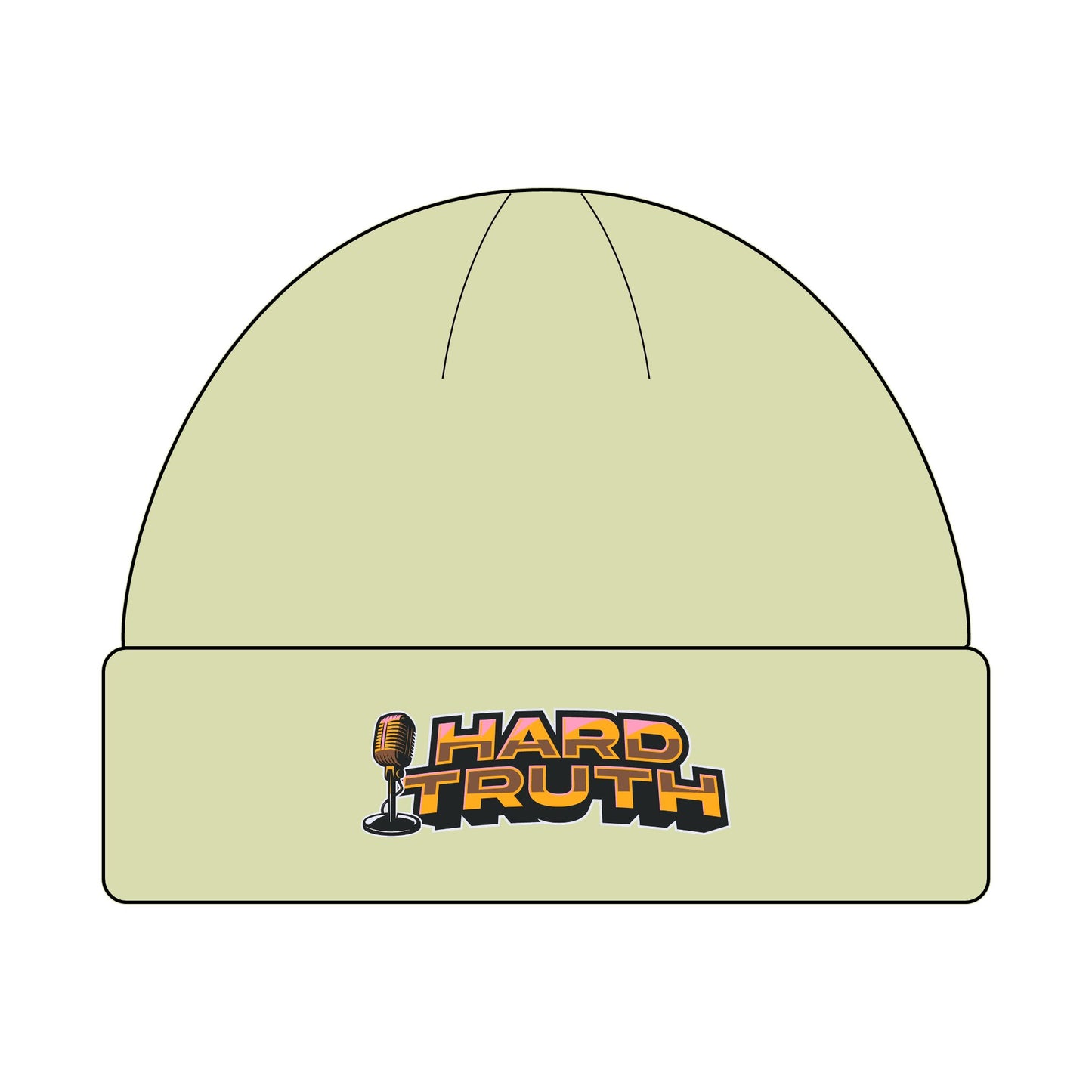 Hard Truth Cuff Beanie - Warm Red & Black Knit Hat for Cold Weather