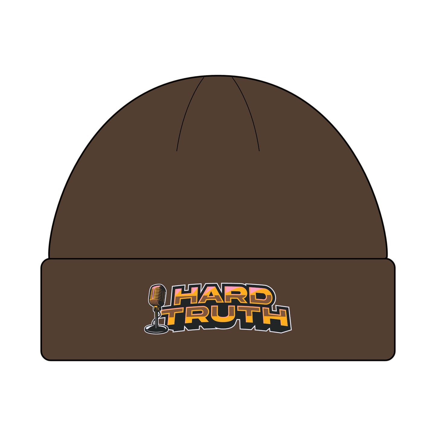 Hard Truth Cuff Beanie - Warm Red & Black Knit Hat for Cold Weather