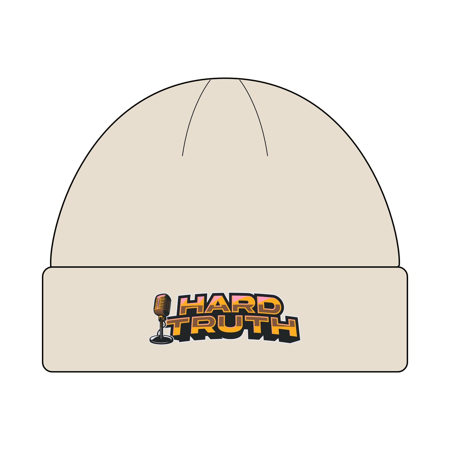 Hard Truth Cuff Beanie - Warm Red & Black Knit Hat for Cold Weather