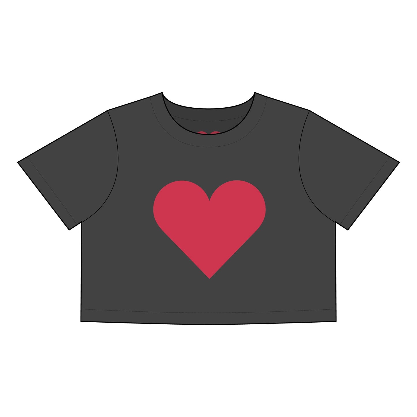 Faded Heart Women's Crop Tee - Casual Love T-Shirt