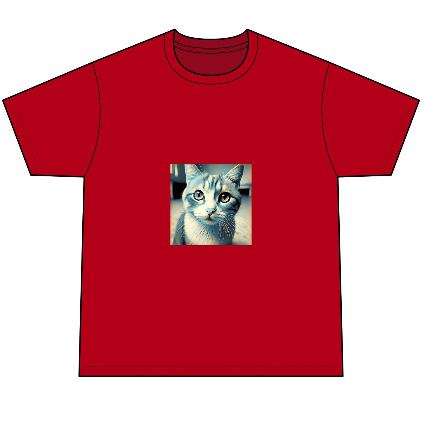 Men's Cat & Bear Graphic T-Shirt - Cute Animal Design for Pet Lovers