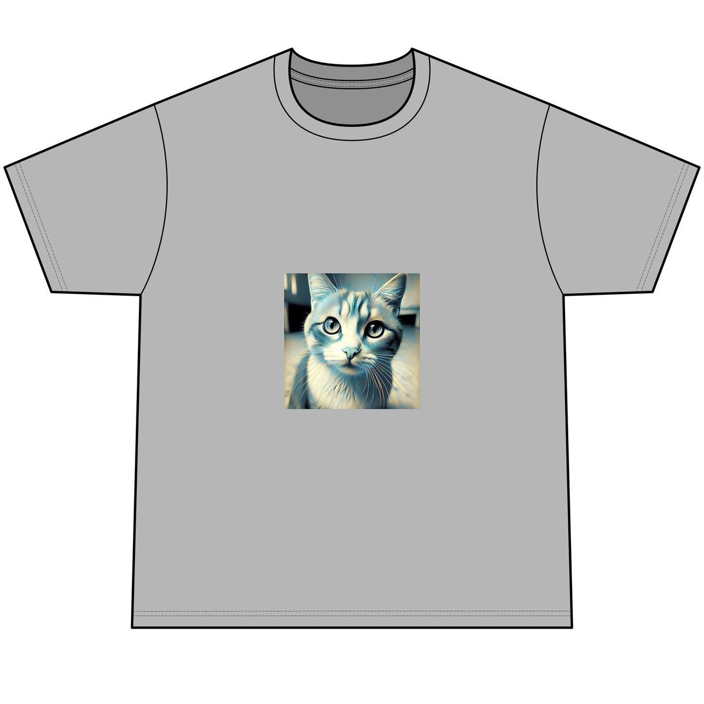 Men's Cat & Bear Graphic T-Shirt - Cute Animal Design for Pet Lovers