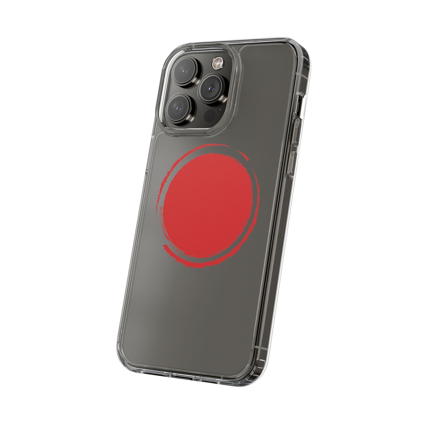 Minimalist Red Circle Clear Phone Case - Sleek & Stylish Protection