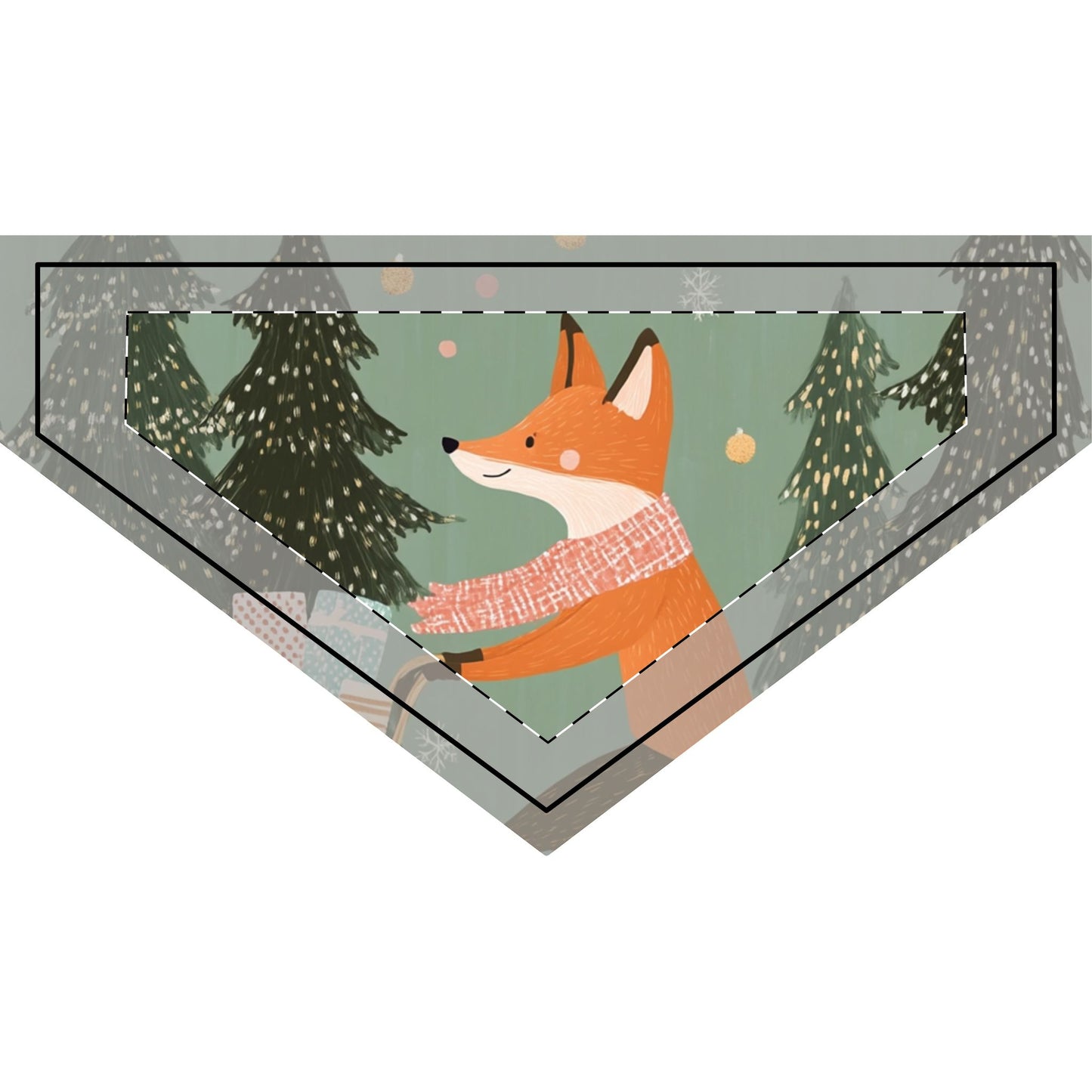 Festive Clip-on Pet Bandana with Fox Design - Perfect for Holidays & Special Occasions