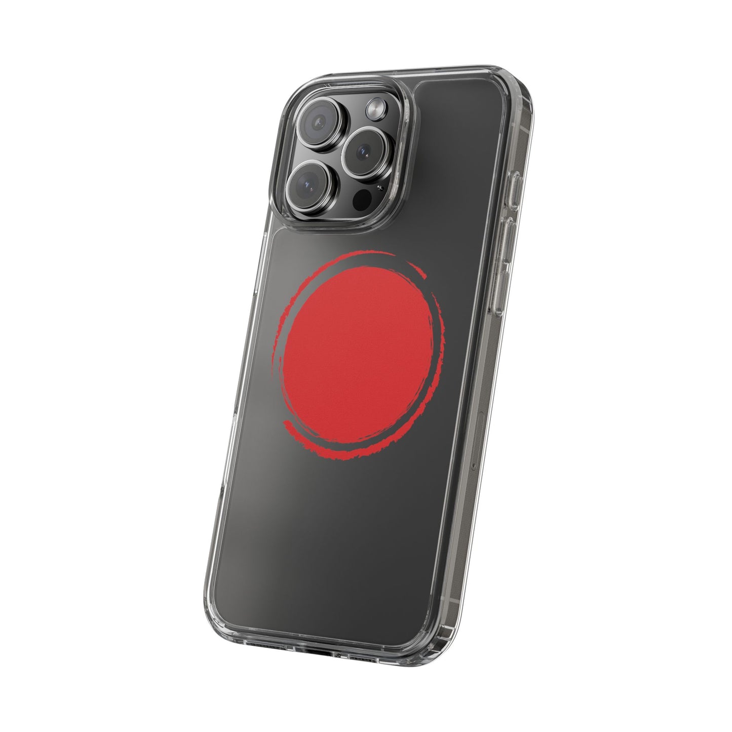 Minimalist Red Circle Clear Phone Case - Sleek & Stylish Protection