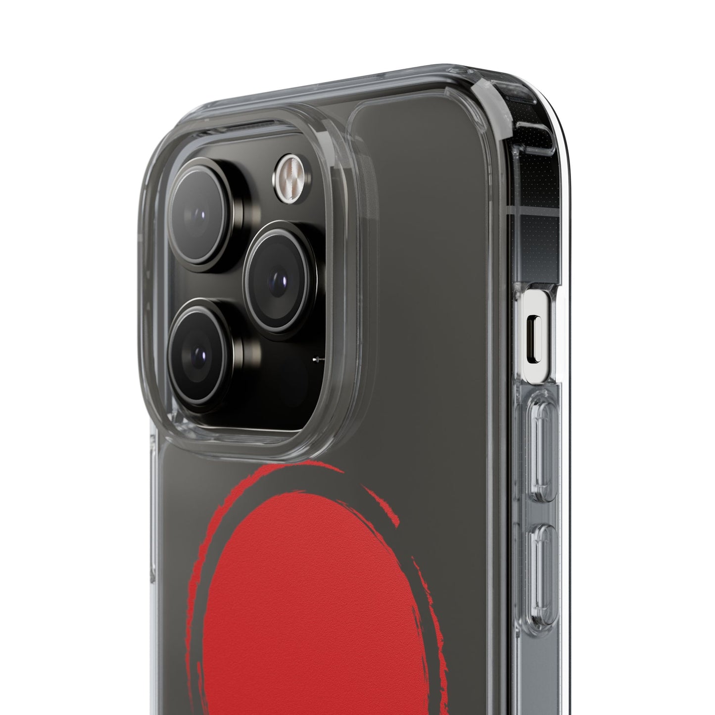 Minimalist Red Circle Clear Phone Case - Sleek & Stylish Protection