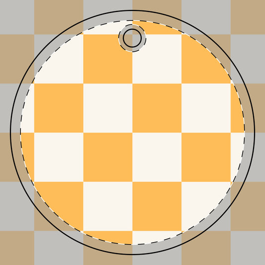 Personalized Checkerboard Ceramic Ornament - 2-Sided Print for Home Decor