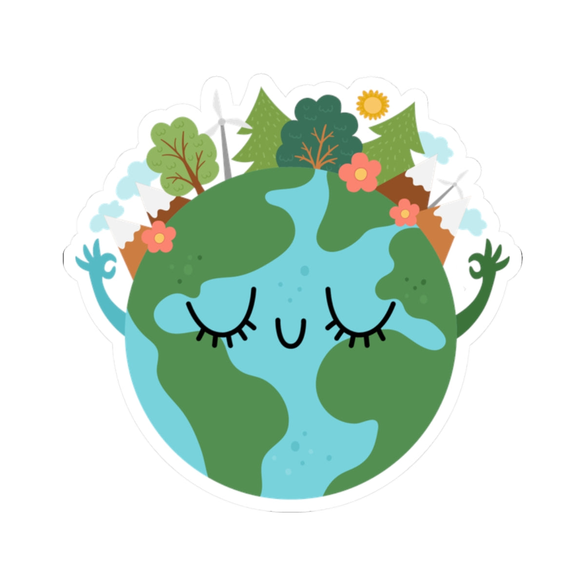 Kiss-Cut Stickers: Eco-Friendly Planner Decor, Cute Nature Stickers, Laptop & Water Bottle Décor, Gift for Environmentalists, Earth [...]