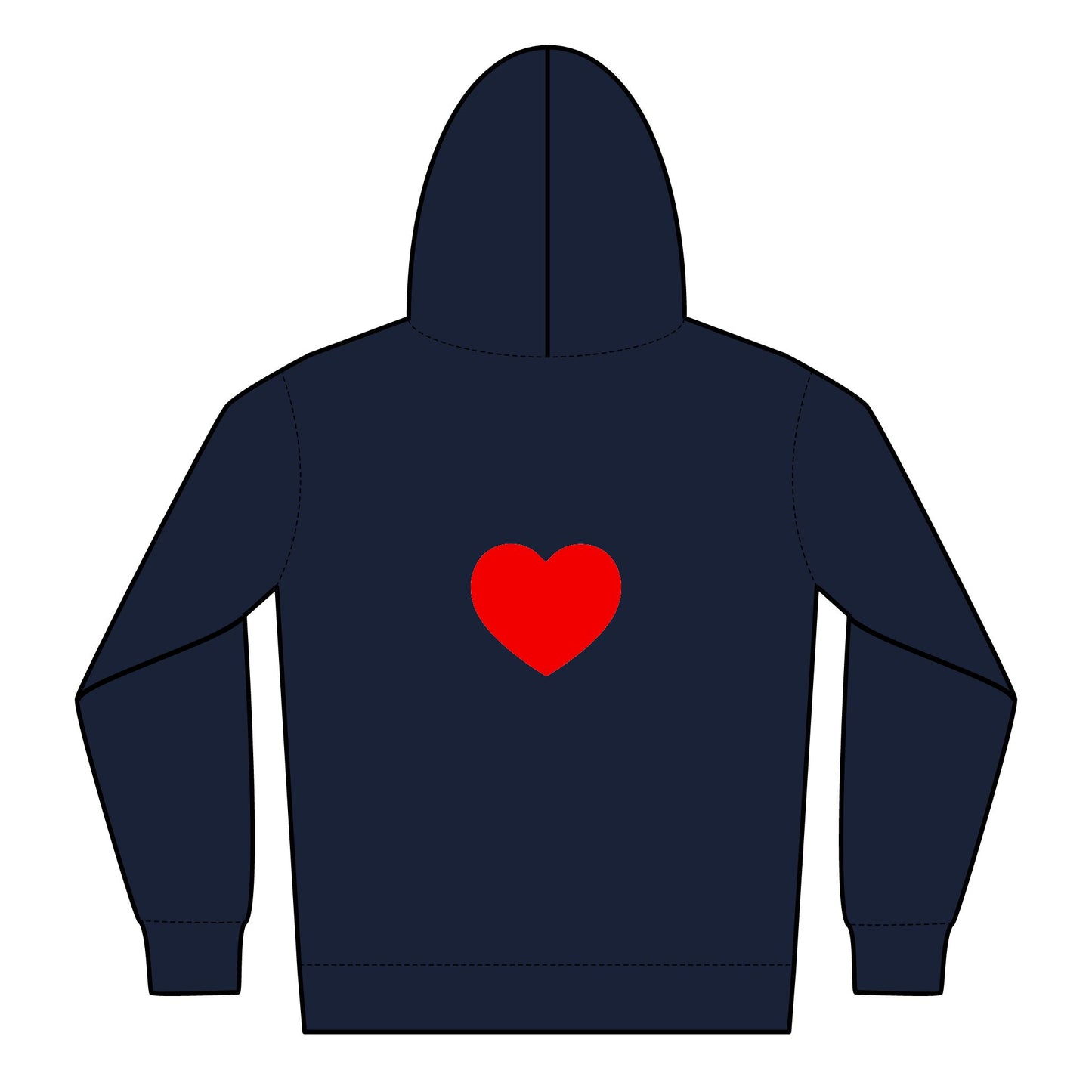 Youth Heavy Blend Black Zipped Hoodie with Heart Design - Perfect for Valentine's Day and Everyday Comfort
