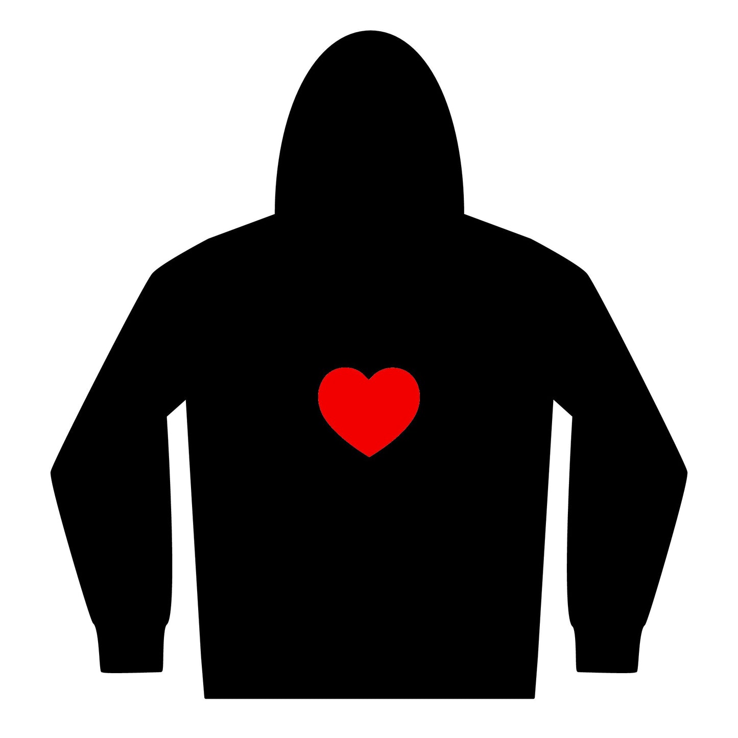 Youth Heavy Blend Black Zipped Hoodie with Heart Design - Perfect for Valentine's Day and Everyday Comfort