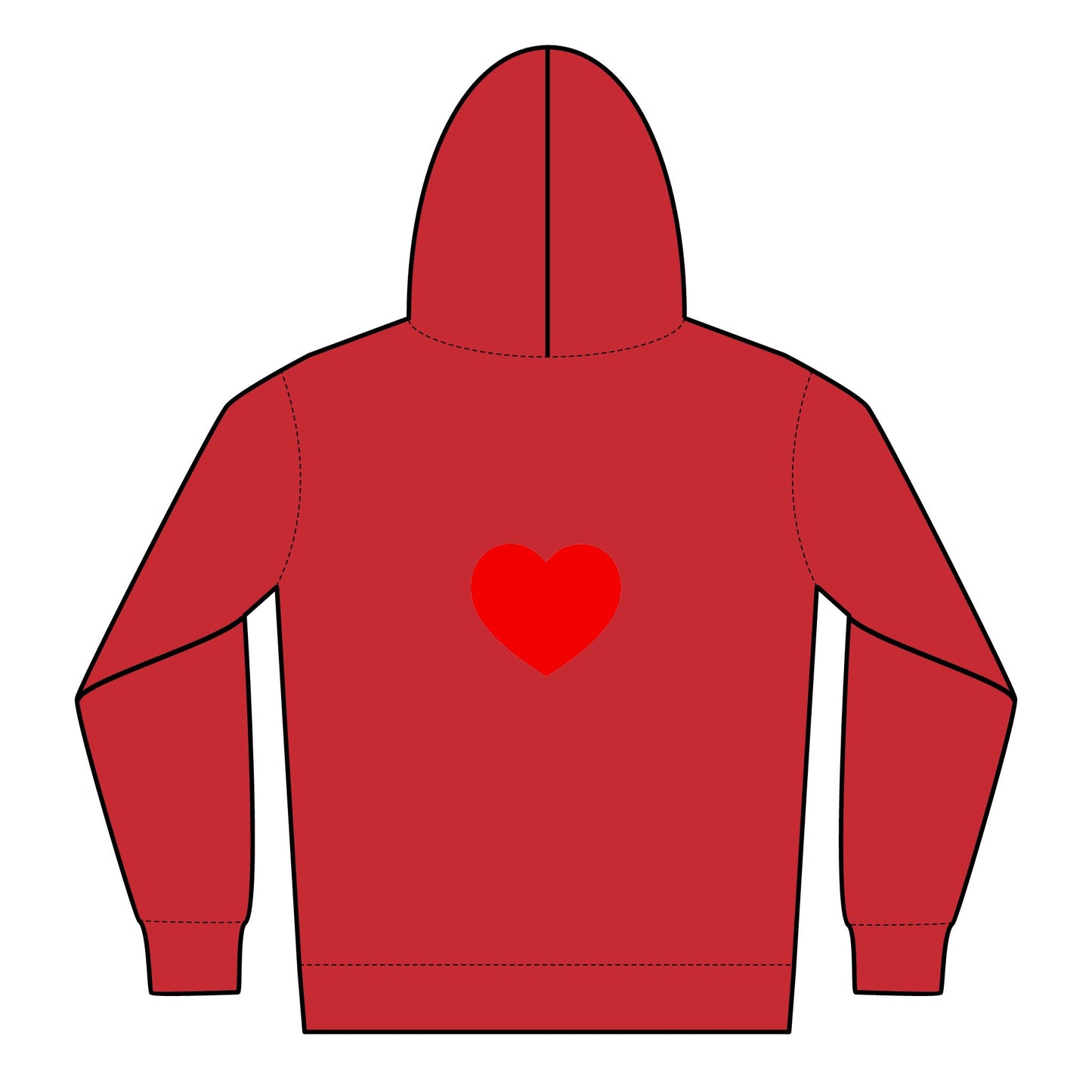 Youth Heavy Blend Black Zipped Hoodie with Heart Design - Perfect for Valentine's Day and Everyday Comfort