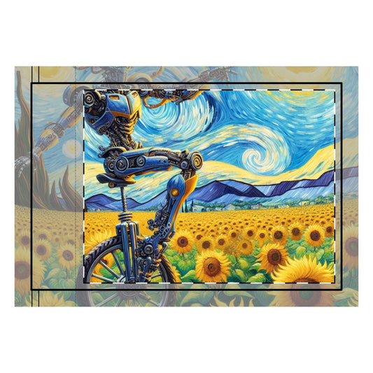 Robot Cycling Double-Sided Flag - Colorful Nature Design for Home and Garden Decor